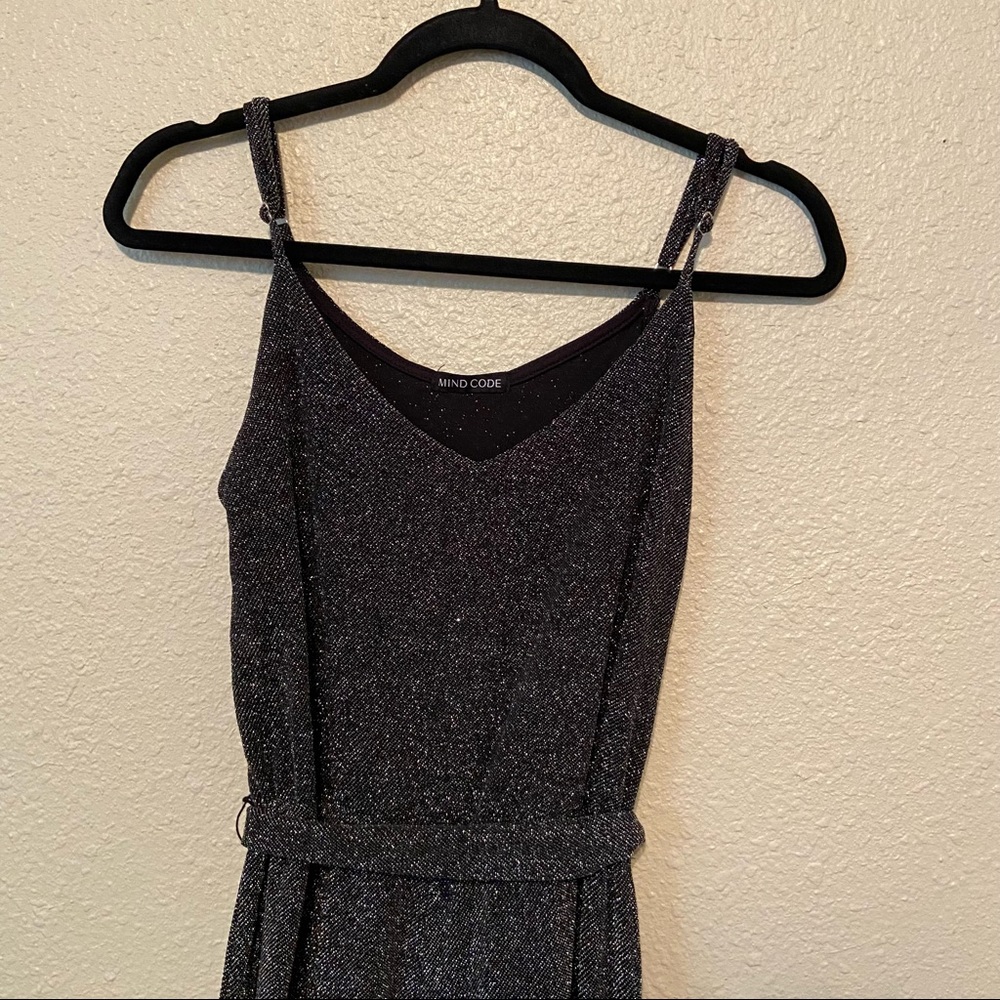 Silver Glittery Spaghetti Strap Jumpsuit